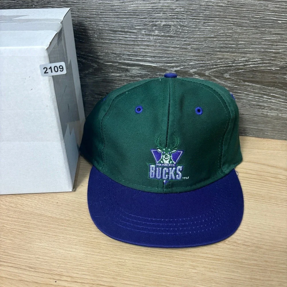 Vintage Milwaukee Bucks Hat‎ Cap Kids Green Purple NBA Basketball Deadstock